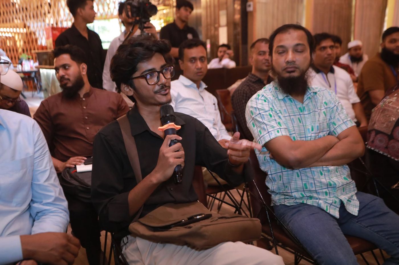 A participant asking a question